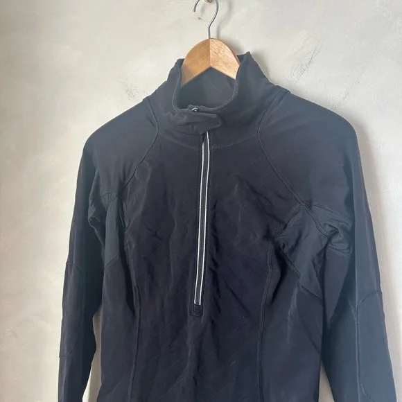 Lululemon Toasty Tech 1/2 Zip- Black Winter Tech Fleece Long Sleeve- Size 6 - Picture 7 of 15